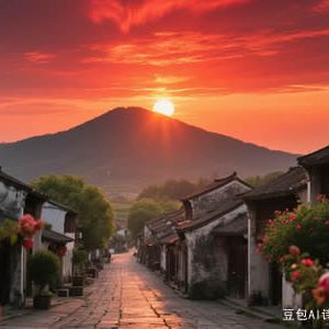 现代诗：燃烧的夕阳