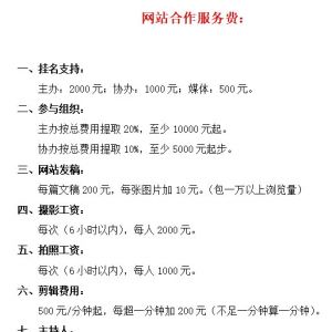 网站合作服务费